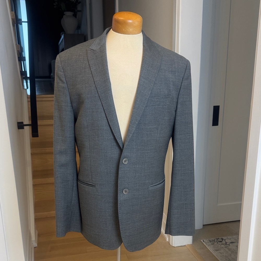 Bikkembergs Grey Wool Blend Blazer – Size 52 (EU) – Made in Italy